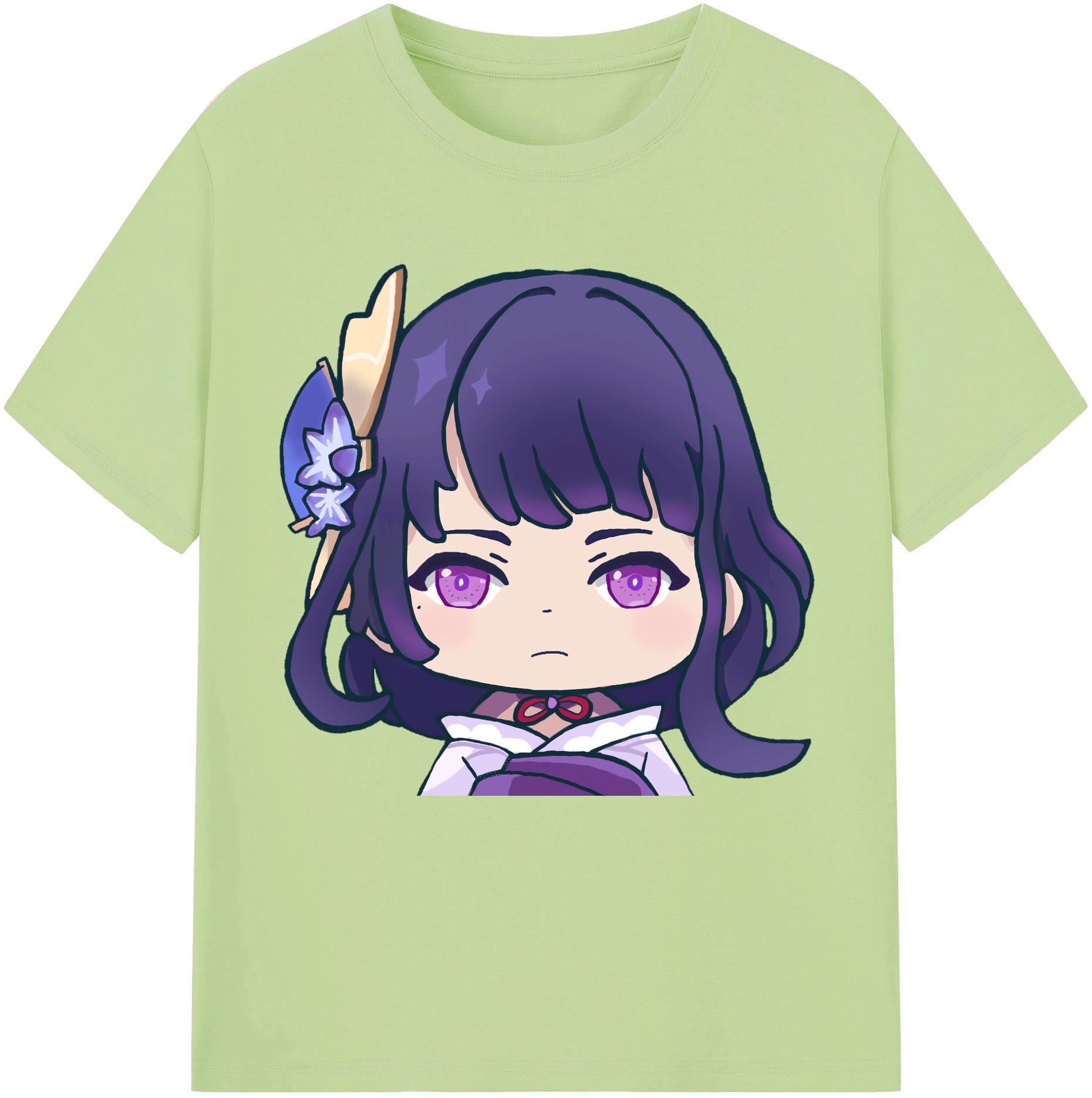 げんし神 雷電将軍 らいでんしょうぐん genshin Raiden Shogun 綿100％半袖Tシャツ（フロントプリント）